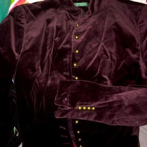 Lauren Ralph Lauren Velvet Military Equestrian Button Jacket size 6